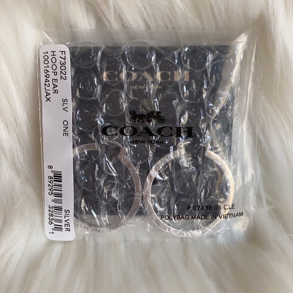 Coach Hoop Earrings F73022 Silver - Picture 3 of 9